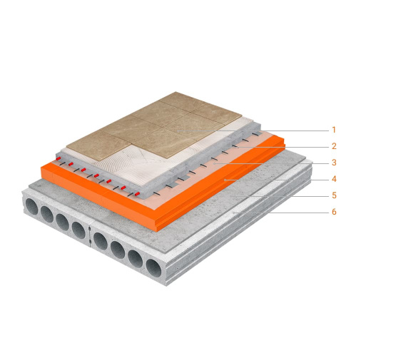 Floors on reinforced concrete base